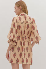 Esme Floral Mini Dress - Ecru