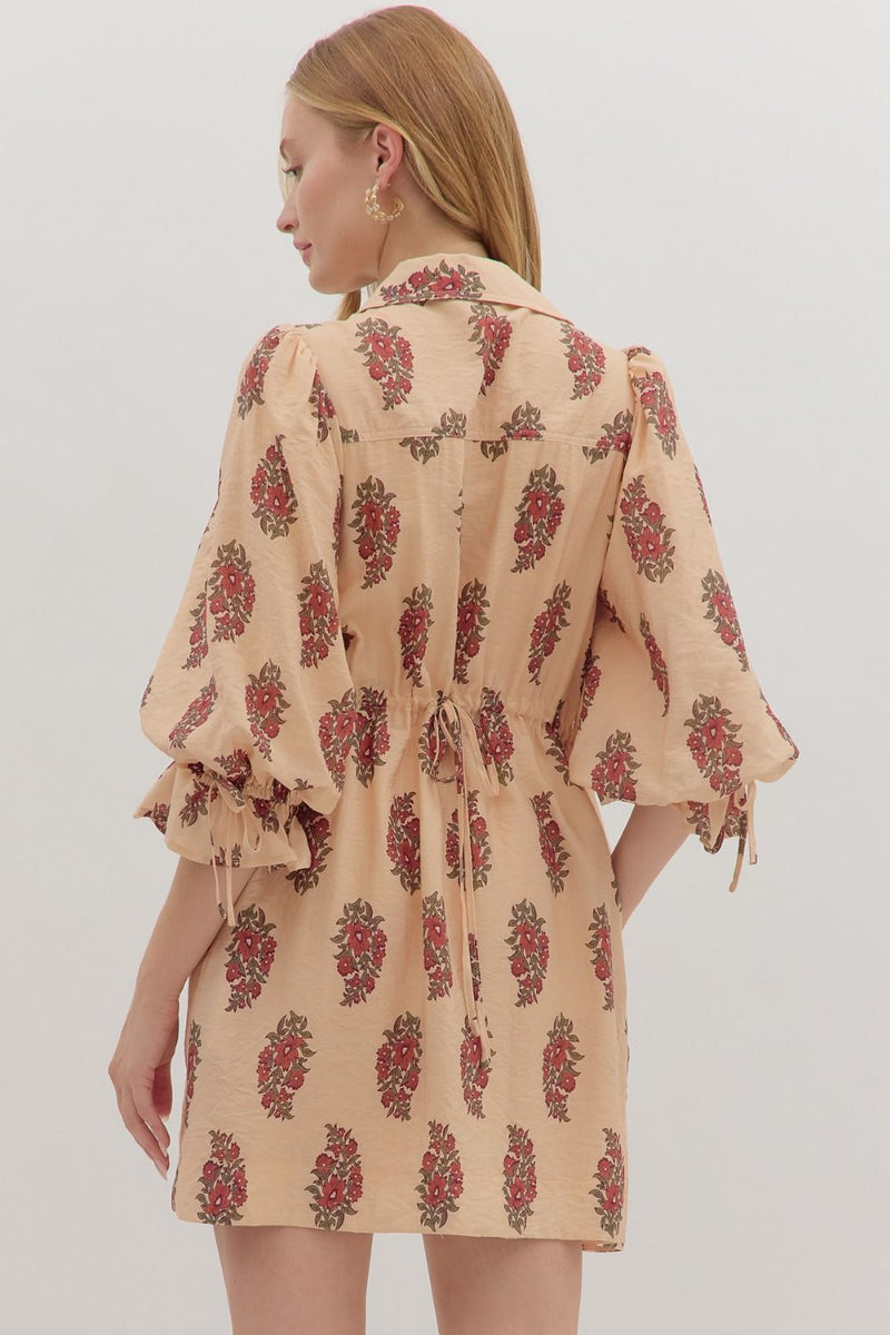 Esme Floral Mini Dress - Ecru