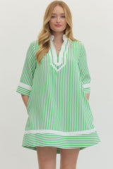 Cali Girl Mini Stripe Dress - Green