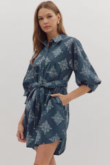 Lollie Tie Front Dress - Navy