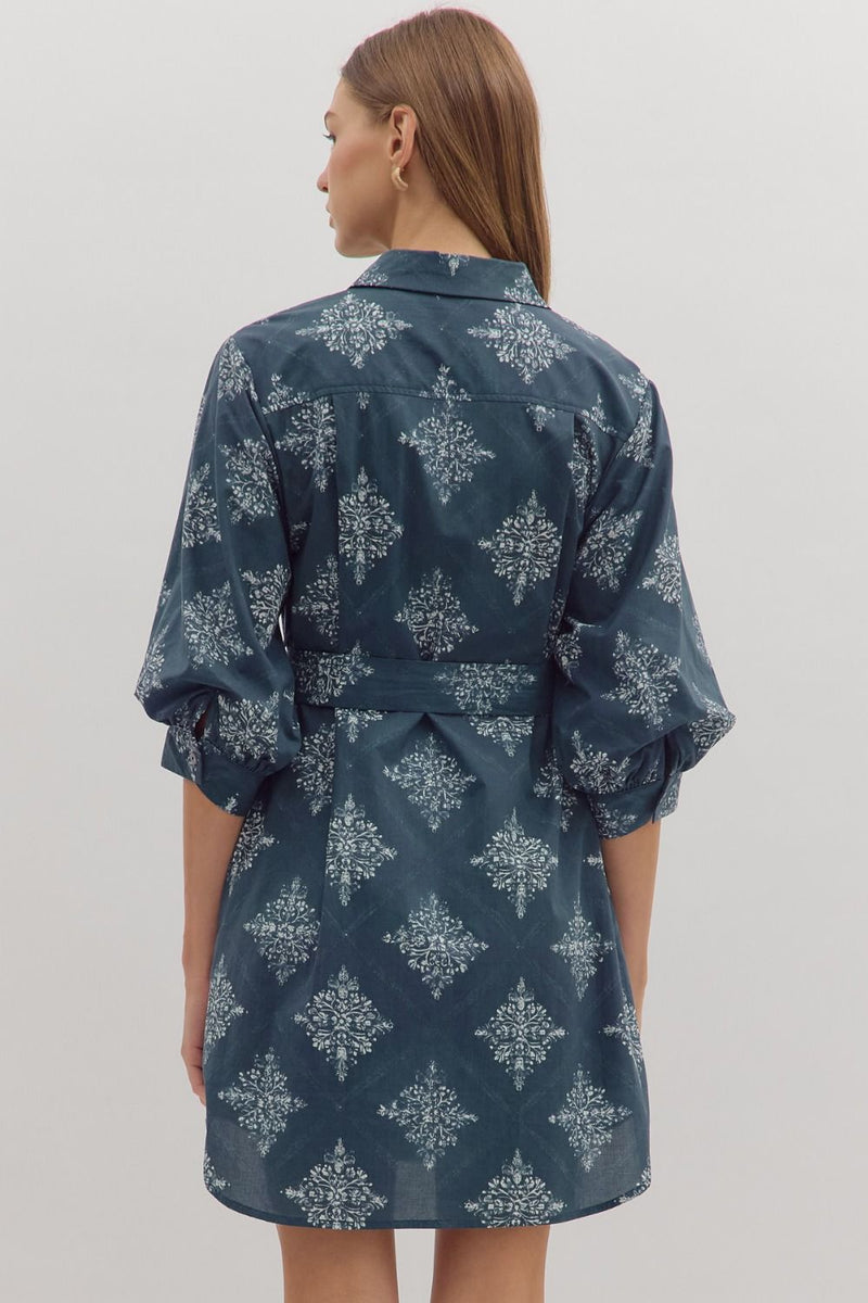 Lollie Tie Front Dress - Navy