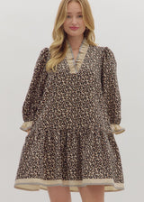Marina Leopard Dress - Mocha