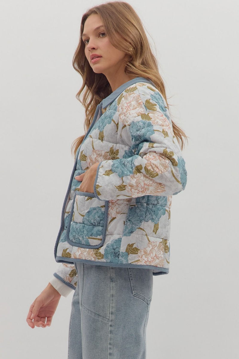 Carolina Quilted Jacket - Blue Grey