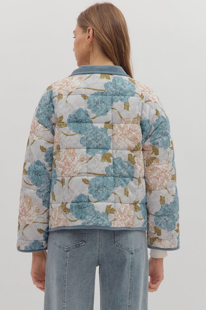 Carolina Quilted Jacket - Blue Grey
