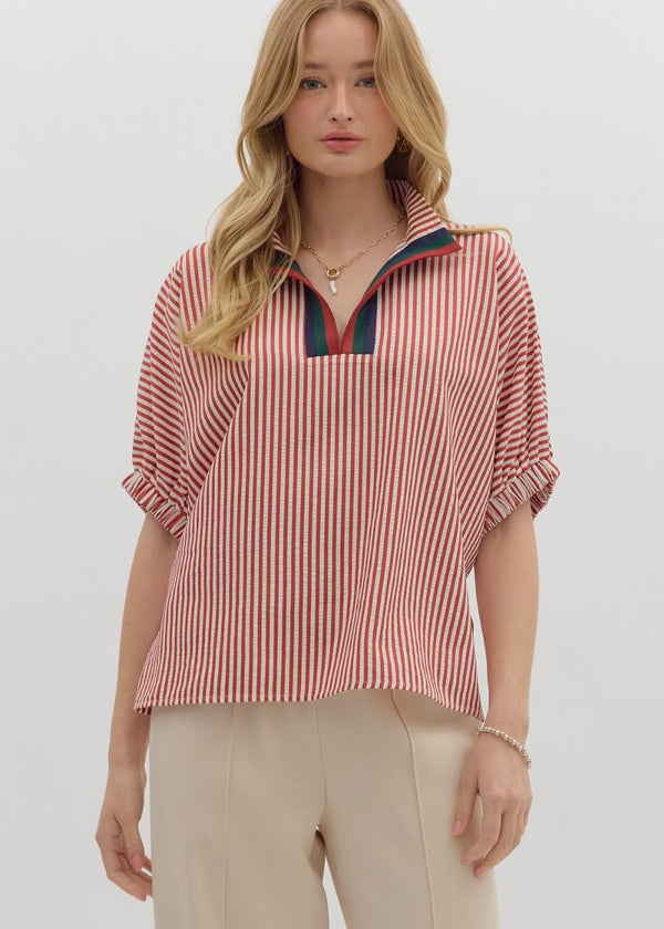 Jennings Blouse - Brick