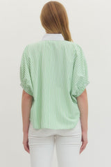 Claire Striped Top-Green