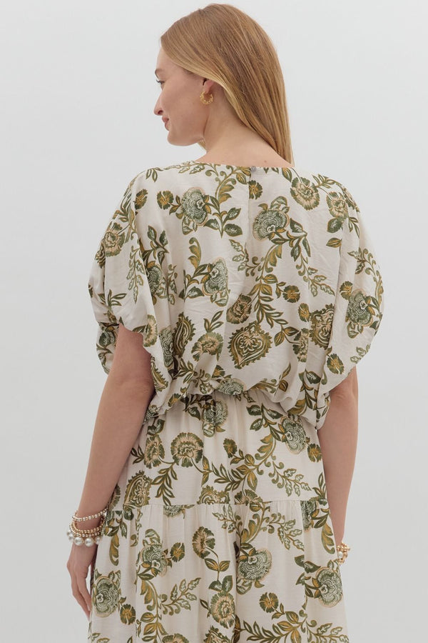 Jace Bubble Blouse - Olive