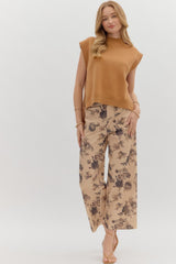 Neena Mock Neck Top - Camel