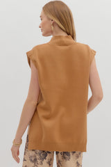 Neena Mock Neck Top - Camel