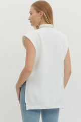 Serena Mock Neck Top- Off White