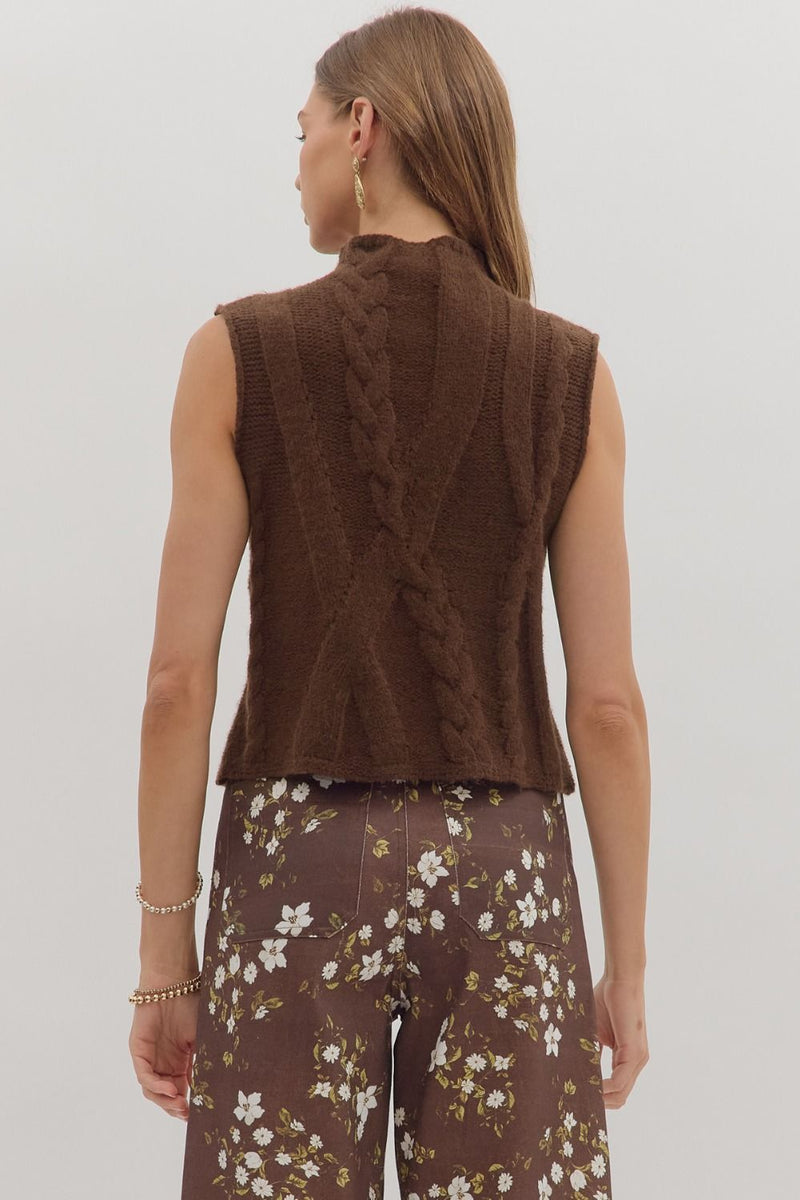 Aspen Sweater Tank - Brown