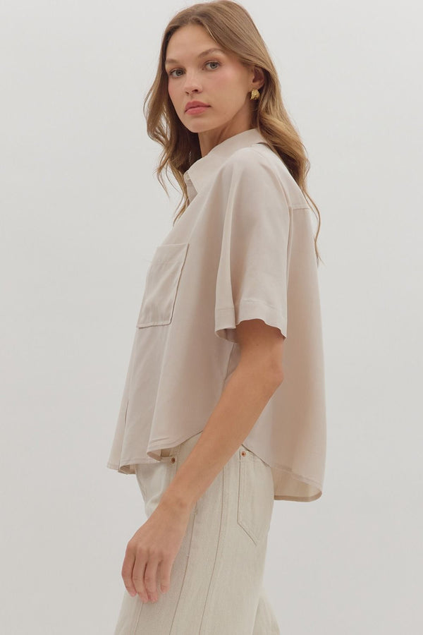 Jude Cropped Blouse - Ecru