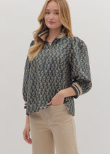 Cordelia Print Blouse - Midnight