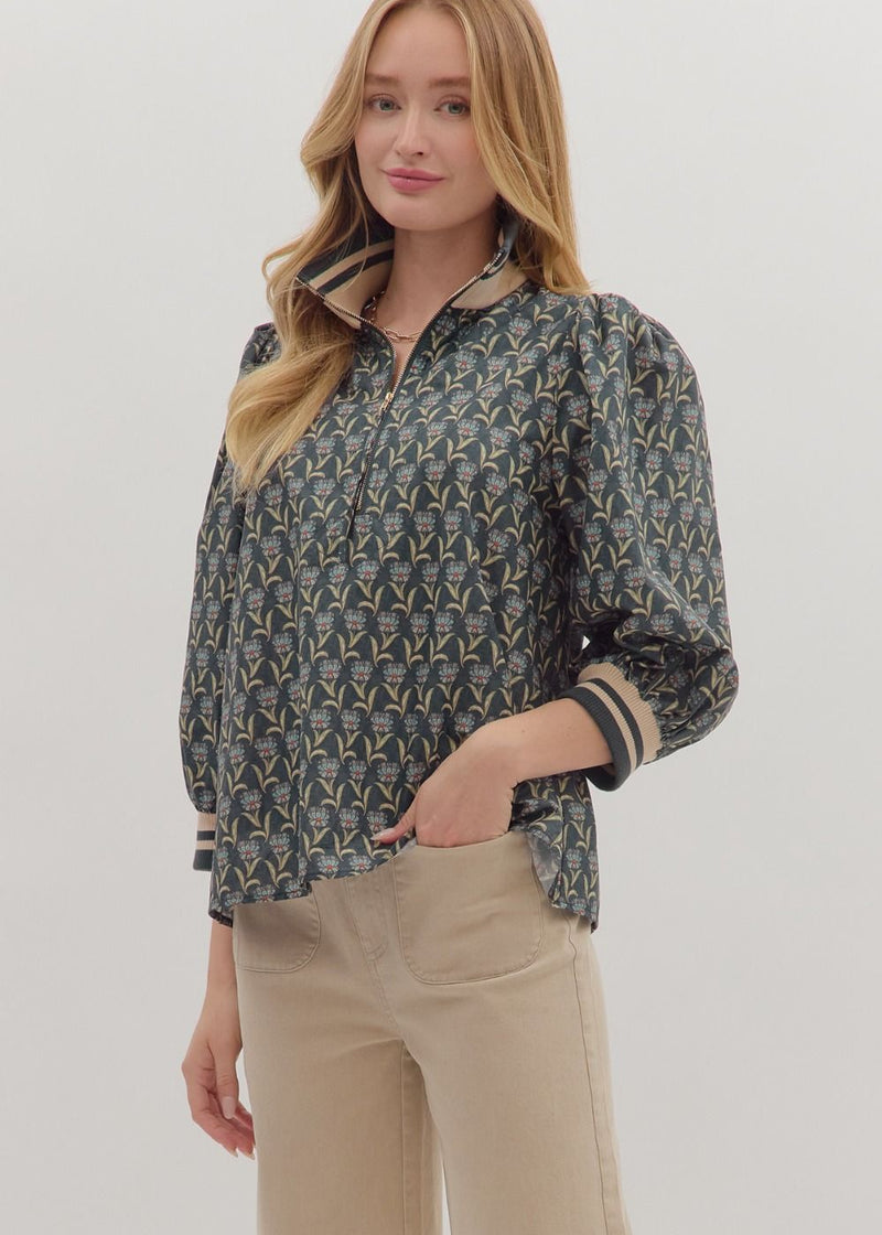 Cordelia Print Blouse - Midnight