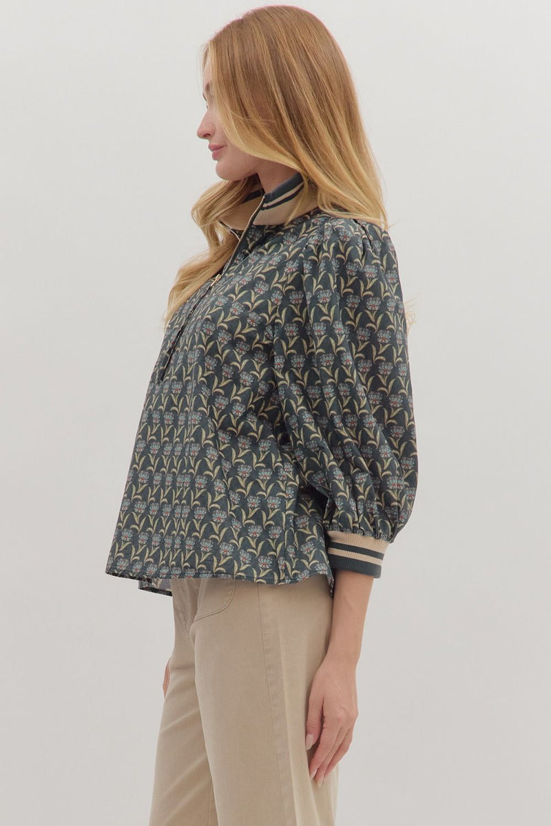 Cordelia Print Blouse - Midnight