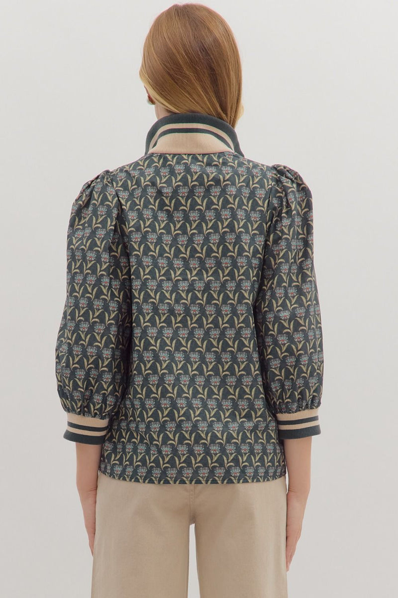 Cordelia Print Blouse - Midnight