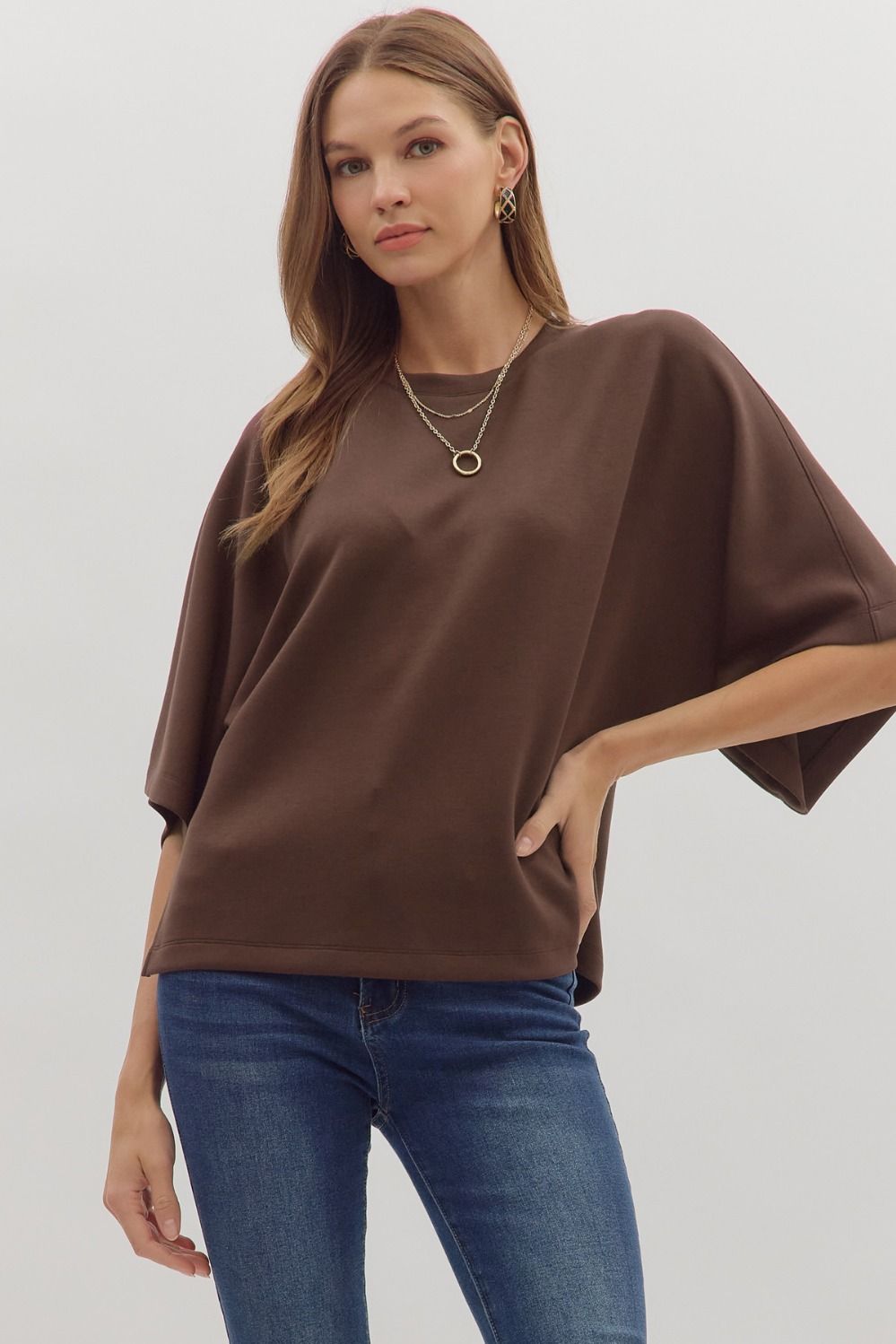 Freddie Classic Top - Brown – Ivy Lee Boutique