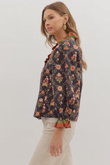Ophelia Floral Blouse - Black