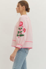 Aurora Floral Top- Pink