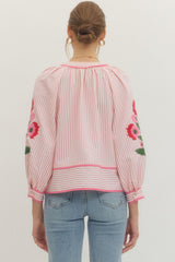 Aurora Floral Top- Pink
