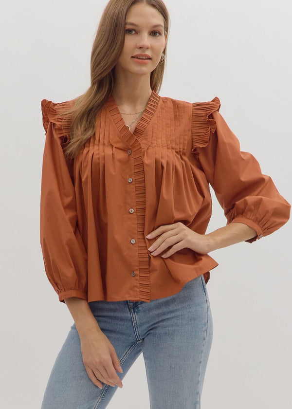 Harvest Blouse - Chestnut