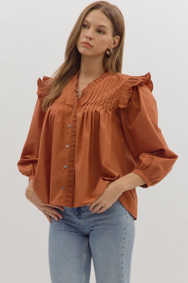 Harvest Blouse - Chestnut