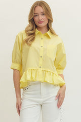 Lilla Ruffle Top- Yellow