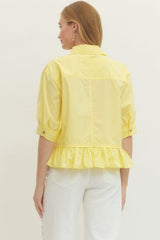 Lilla Ruffle Top- Yellow