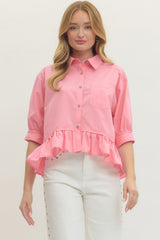 Lilla Ruffle Top- Pink