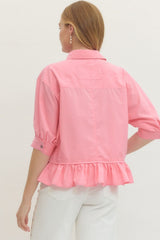 Lilla Ruffle Top- Pink