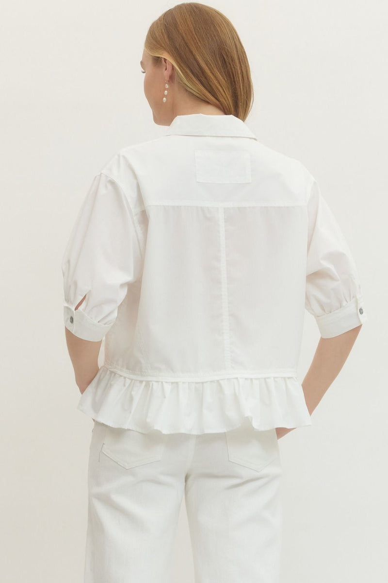 Lilla Ruffle Top- Off White – Ivy Lee Boutique