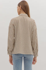 Asher Tie Front Blouse - Brown