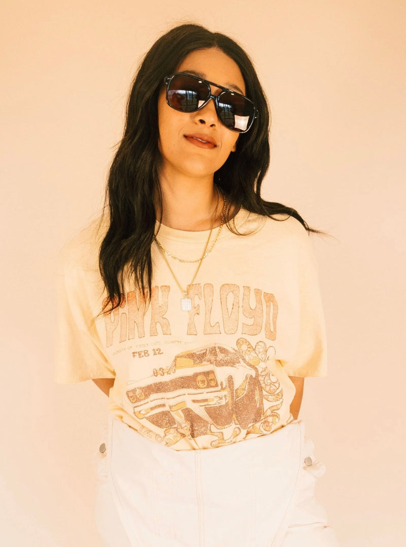 Pink Floyd Essex Gold Thrifted Distressed Tee