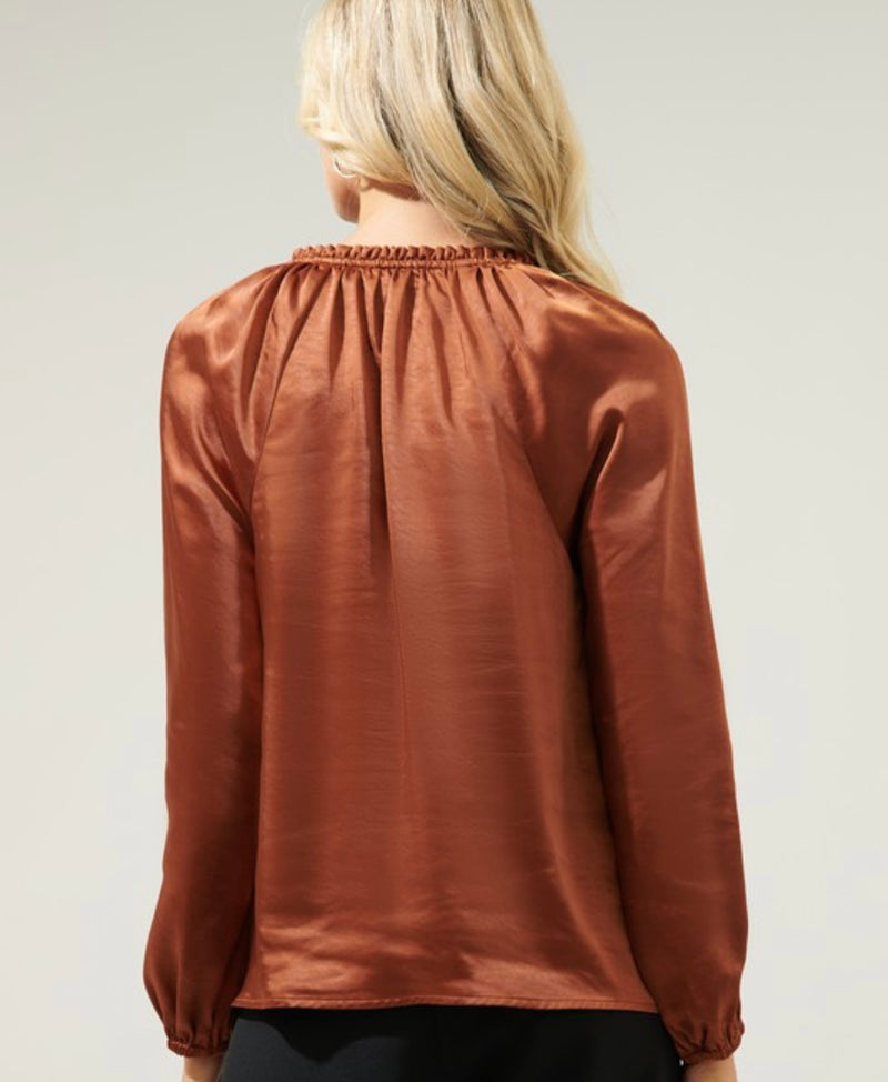 Spiced Latte Silk Blouse
