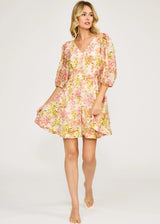 Alexis Belted Dress - Multi Floral