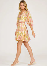Alexis Belted Dress - Multi Floral