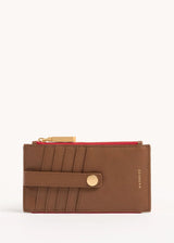 HAMMITT | 210 West One Size Wallet - Mahogany Pebble/Brushed Gold Red Zip