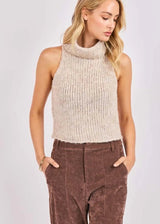 Saylor Turtleneck Sleeveless Sweater - Oatmeal