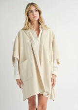 Lisha Belted Poncho - Cream