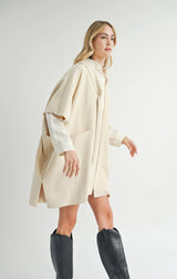 Lisha Belted Poncho - Cream