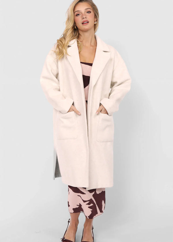 Out of Town Open Front Coat - Ivory