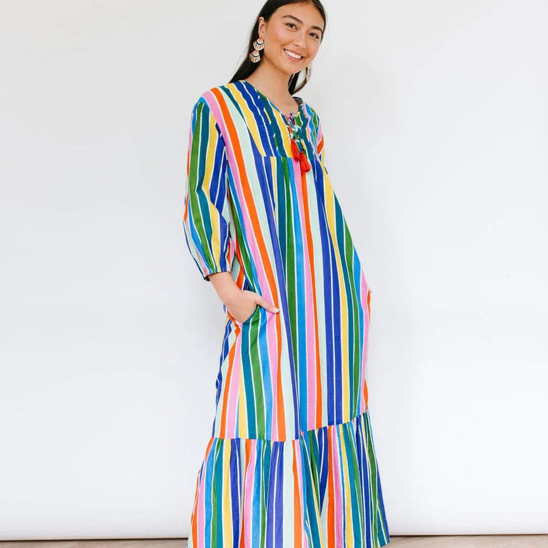 Sunshine Tienda: Rainbow Stripe Copa Dress
