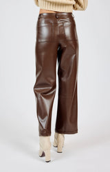 Night Vision Faux Leather Pants - Brown