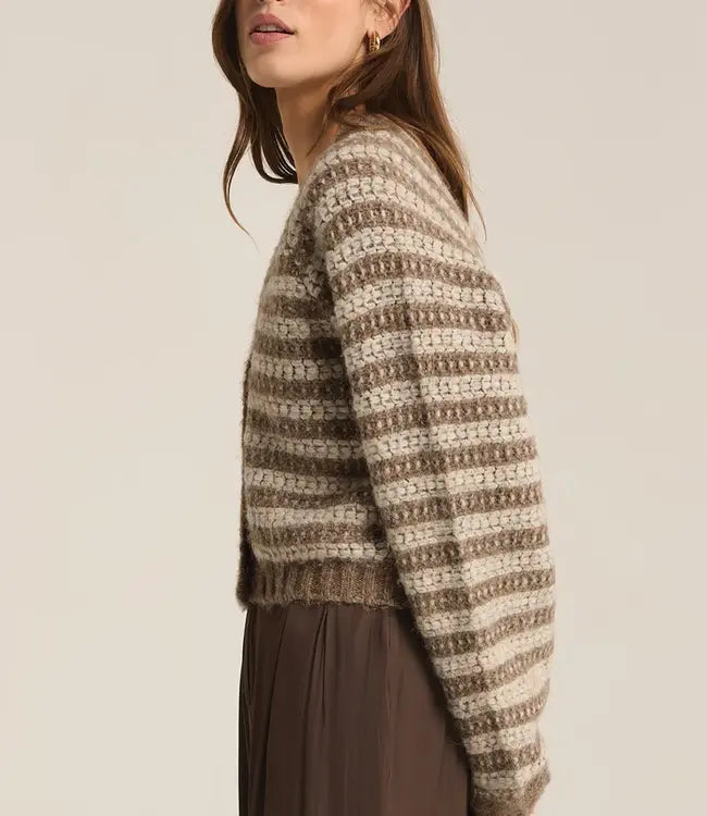 Z Supply | Este Metallic Stripe Cardigan - Campfire