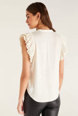 Z Supply: Dalia Ruffle Sleeve Top White