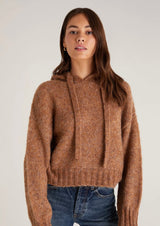 Z Supply: Ariel Sweater Knit Hoodie Saddle