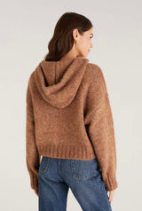Z Supply: Ariel Sweater Knit Hoodie Saddle