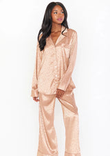 MUMU: Classic PJ Set Gold Cheetah Silky