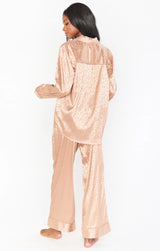 MUMU: Classic PJ Set Gold Cheetah Silky