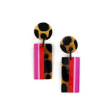 Pink Tortoise Statement Earrings
